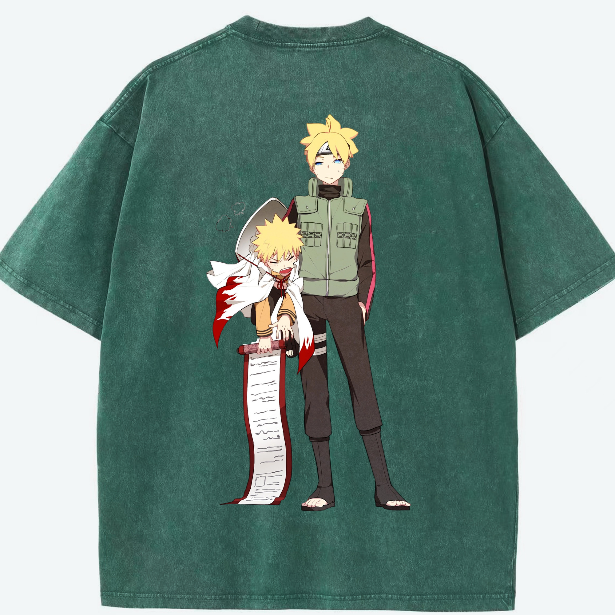 （画像用） NARUTO -ナルト- 波風 ミナト Namikaze Minato 綿100% ヴィンテージ風 半袖Tシャツ（背面プリント）
